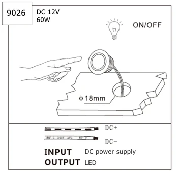 Ny DC 12V Dæmpbar Touch Sensor Control Switch LED Strip Light Belysning Skab Til Korridoren Night Light Touch hjem Detektor