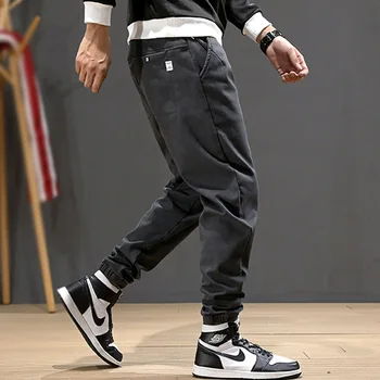 Japansk Stil, Mode Mænd Jeans I Loose Fit Sort Casual Cargo Bukser Mænd Harem Bukser Streetwear Hiphop Joggere Bukser Hombre