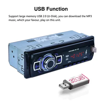 RK522 Bluetooth Car MP3-Afspiller Bil Radio-Car Multimedia-Afspiller med SD - /MMC - /USB-Port, FM-Radio, 12 V Fjernbetjening Radio Tuner