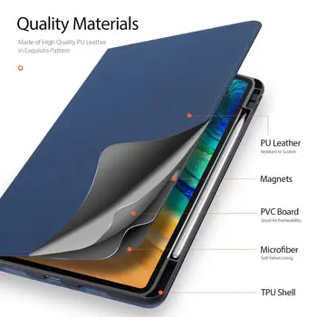 For Huawei MatePad Pro 10.8 tommer Tilfælde PU Fashion Læder Magnetic Smart Flip Cove Stå Pen slot Fold Ultratynde Blød kant