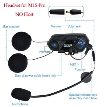 FodSports M1S Pro Motorcykel Trådløse Bluetooth-Hjelm Intercom Tilbehør Headset Hovedtelefon Højttaler med Hårde/Bløde Mikrofon