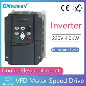 VFD-1.5 KW/2,2 KW/4KW inverter frekvensomformer enkelt fase 220v Input tre faser Output motor hastighed controller