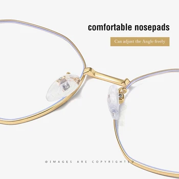 NEJ.ONEPAUL lysstråle, der Blokerer brillestel Klar Linse Brille Vintage-Round Metal Frame Briller Kvinder Mænd Anti Blå