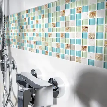 Blå farve krystal glas blandet sea shell mosaik HMGM1148 til køkken backsplash flise badeværelse med brusebad gangen væggen mosaik