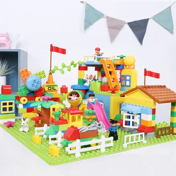 DIY Farverige City House Taget Store partikler byggesten Slot Pædagogisk Legetøj, som Børn Kompatibel Montering Kreative 113PCS