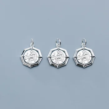 925 Sterling Sølv Europæiske Figur Runde Charme 14,5 mm Armbånd/Halskæde Fashion Sølv Dingle Vedhæng DIY Smykker Resultater