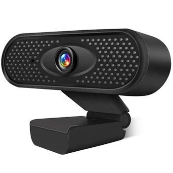 Webcam HD 1080P USB-Kamera, PC-Kamera med indbygget Mikrofon for Online-Møder Plug and Play til PC,Stationær eller Bærbar