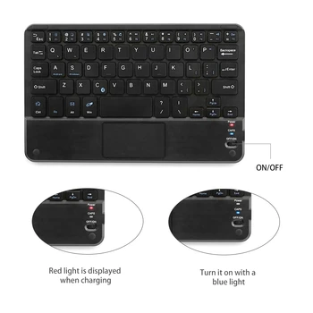 Mini Bluetooth Ultra Tynde Tastatur Trådløse Rechargeble Slank Bærbar Tastatur Med Touchpad ' en Til IPad, IOS Android Tablet, Microsoft