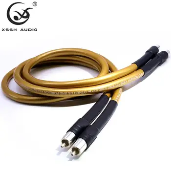 1 par hifi phono-jack kabel af Høj Kvalitet XSSH OFC rent kobber forgyldt sølv kvinde mand XLR-2RCA til 2 RCA-lydkabel Linje Wire