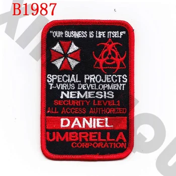 Broderi patch Brugerdefineret navn bånd Umbrella Corporation B1987