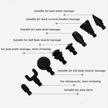 8stk Muscle Massage Pistol Head Set til 19 mm Diameter Muscle Massage Pistol Sport Fitness Person Organ Muskler Udskiftning Massage Hoved