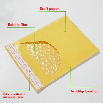 50X Fortykket Kraftpapir Boble Kuverter, Poser Afsendere Polstret Forsendelse Kuvert Med Bubble Mail Taske Julegave-Pakke