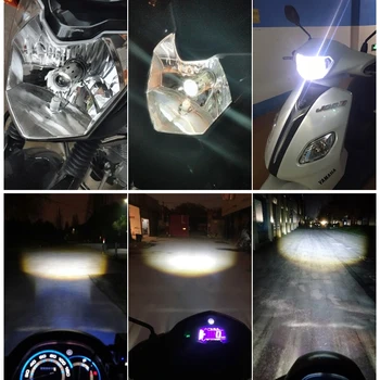 1stk H4 Hi-Lo stråle Motorcykel LED Forlygte Mini-Bi-LED Forlygte Linse Passer til de Fleste Mc LED-Lamper Pære 4800LM 6000K 12v 3000K
