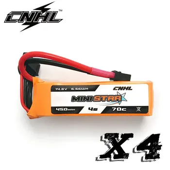 4STK CNHL MiniStar 450mAh 14,8 V 4S 70C Lipo Batteri Med XT30U Stik til RC CineBee Cine-Whoop BetaFPV Quadcopter Tandstikker Drone