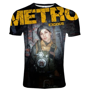 Metro Udvandring 3D Printet T-Shirt Populære Spil Style Mænd Kvinder Cosplay Streetwear O-Hals kortærmet Tshirt Fashion T-Shirt, Toppe