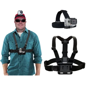 Elastisk Justerbar Head Strap Mount Bælte og Bryst Bælte Mount Kit Til go pro Series Action Kamera Tilbehør