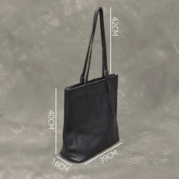 AETOO Overdimensionerede justerbar skulderrem mænds håndtaske, læder stor kapacitet skulder taske