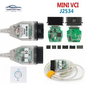 Gratis forsendelse V13.00.022 MINI VCI FOR TOYOTA TIS Techstream MINIVCI Med FT232RQ Chip J2534 Minivci OBD2 Diagnostiske Kabel