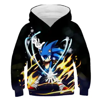 3D Print Sonic Drenge Hættetrøjer Frakker Efterår og Vinter Overtøj Børn Hooded Sweatshirt Tøj Børn Pullover med Lange Ærmer Toppe