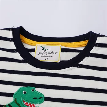 Applique Dyr Baby T-shirts, Bomuld, Drenge Tøj Dinosaur Stribe børnetøj Shirt Top til Børn Piger Drenge