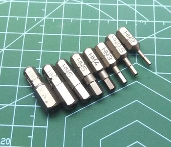 Nye 10STK Sekskantet skrue Bits med hul L25mm H2 H2.5 H3 H4 H5 H6 H7 H8 Magnetiske S2-Stål Med 1/4