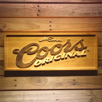 Coors Oprindelige Øl 3D Træ-Bar Tegn
