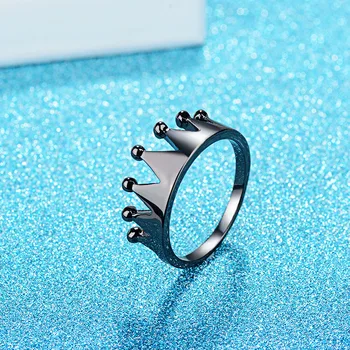 Hainon 2019 Nye Mode Crown Ringe Sort Guld Farve Enkel Part Forlovelsesringe For Kvinder & Mænd, Par, Ring Distribution