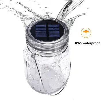 Solar Light LED Vandtæt IP65 Intelligent Styring Mason Jar Hænge Lanterne Fest Væg Tabel Dekorativ Lampe