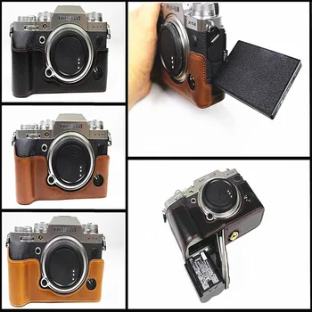 Bærbare PU Læder cover Kamera Taske Bunden Tilfældet for Fuji fujifilm X-T4 XT4 Halv Krop shell med at Åbne Batteri