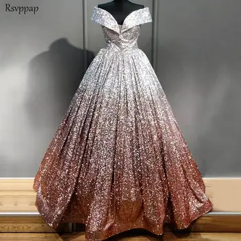 Lange Glitrende Kjole til Aften i 2020 Bolden Kjole Cap Ærmet Glitter arabisk Stil abendkleider Kvinder Formelle Aften Kjoler