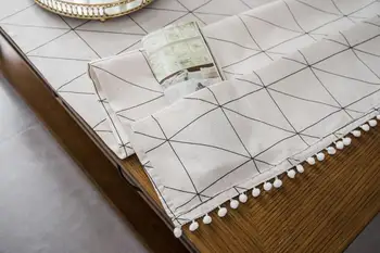 Simple geometriske og dug spise bomuld, linned dug stue TV kabinet dække støvtæt dække håndklæde lomme