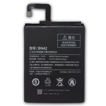 Original BN42 Mobiltelefon Batteri Til Xiaomi Redmi 4 Reelle Kapacitet 4000mAh Udskiftning Li-ion Batteri + Værktøj