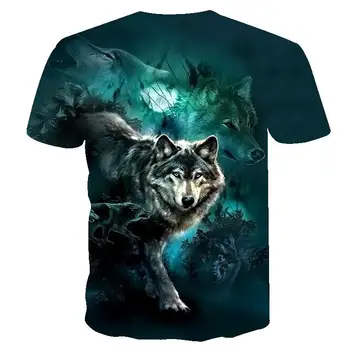 2020 mænd t-shirt Wolf print T-shirts, 3D Mænd T-shirts Nyhed Dyr, Tops Tees Mandlige kortærmet Sommer O-Neck t-shirts