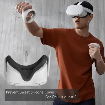 VR Accessorie Blød Silikone Eye Mask Dækning For Oculus Quest 2 VR Briller Lys Blokere Anti-sved Ansigt Eye Pad Cover Til Quest2