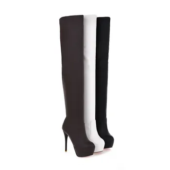 MORAZORA STØRRELSE 33-46 nye 2020-slank over knæet støvler dame super høje hæle platform sko efteråret sexet låret høje støvler kvindelige