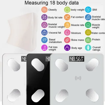 Bluetooth kropsfedt Skala BMI Skalaen Smart Elektroniske Vægte LED Digital Badeværelse Vægten Balance kropssammensætning Analyzer