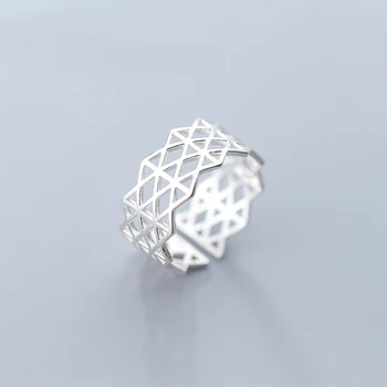 MloveAcc 925 Sterling Sølv Vintage Bølge Geometriske Justerbar Ring Åbne Størrelse Finger Ringe til Kvinder Sølv Smykker anel