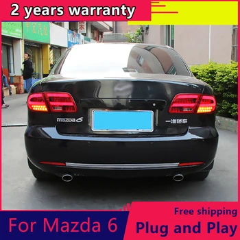 KOWELL Bil Styling til Mazda 6 LED Baglygter 2005-2013 for Mazda6 baglygte Bageste Lampe KØRELYS+Bremser+Park+Signal