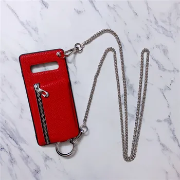 Tegnebog-lynlås lomme Crossbody taske phone case For iphone 12 mini-11 pro max antal Xs antal XR-X 8 7 6'ere plus en lang kæde skuldertaske sag