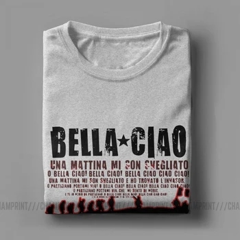 Mænd er T-Shirts, Oh Bella Ciao Vintage Kort Ærme Penge Heist La Sag De Papel Tees Crewneck-Toppe Bomuld Hus af Papir, T-Shirt