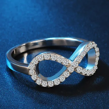 Mode cz Infinity Uendelige Kærlighed claddagh 8 form 925 sterling sølv Ringe For Kvinder Plata/argento fyldt smykker anel feminino