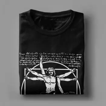 Bomuld T-Shirt Vitruvio ' S Mand, At Spille Guitar Mænd T-Shirt Da Vinci-Guitarist Leonardo Kunstner Tee Shirt Bedste Tees Idé Tøj