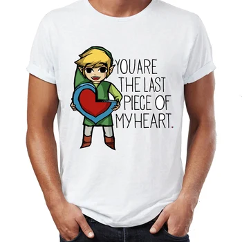 Kortærmet T-Shirt Link Romantik, Du er Den Sidste Brik i Mit Hjerte The Legend of Zelda Fantastisk Grafik Trykt Tee
