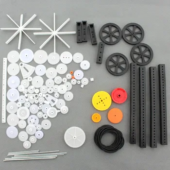 92 Former af Plast Gear-indpakket Rack Gummi Bånd Plast Gear, remtræk Hjul Diy-Toy Bil Gear