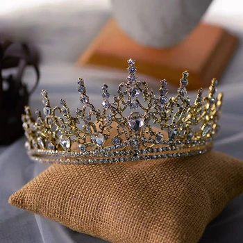 Europa-Crystal Prinsesse Brude Tiaras Crystal Hårsmykker Hairbands Bryllup Hår Tilbehør