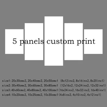 Custom Print 5 Paneler Lærred Kunst Plakater Og Prints Familie Foto Anime-Filmen Pet Landskab Jubilæum Gruppe Maleri Hjem Indretning