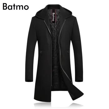 BATMO 2019 nye ankomst vinter-høj kvalitet uld thicked hætteklædte skyttegrav frakke mænd,mænds vinter hætteklædte jakker 8030