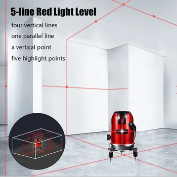 Laser-Niveau 5 Linjer 6 Point Automatisk Selv-Nivellering 360 Vertikale og Horisontale Tilt Grader Roterende Laser LD 635nm Udendørs Tilstand