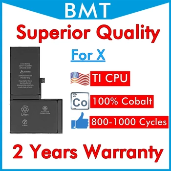 BMT 5pcs Overlegen Kvalitet Batteri til iPhone X 2716mAh Kobolt Cell + ILC Teknologi 2019 erstattet reparation iOS 13