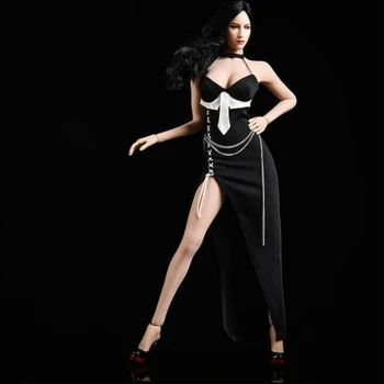 1/6 Middag kjole Sort 19XG49B model for 12 tommer action figur krop tilbehør